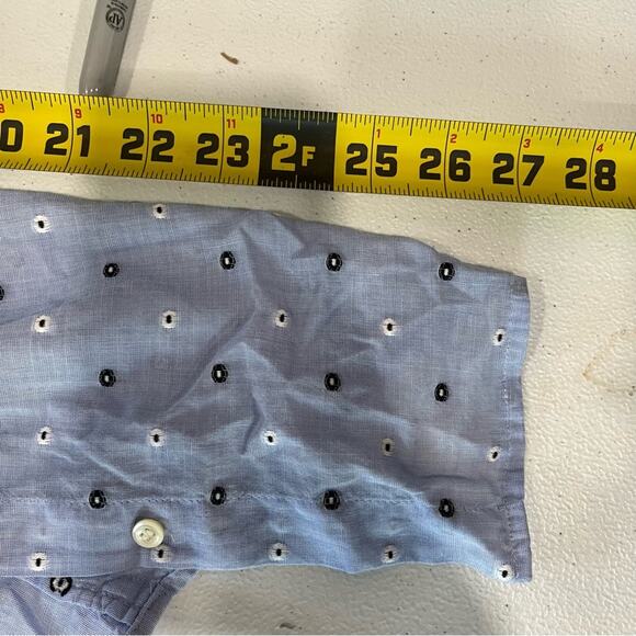 Jcrew Embroidered Polka Dot JCrew Perfect Shirt Button Up TALL - Picture 7 of 7